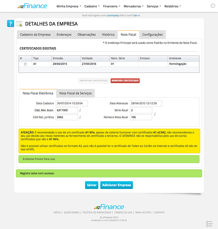 Tela de Cadastro da Empresa - Imagem 6