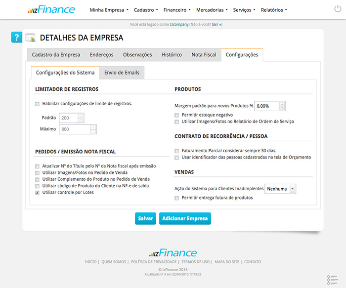 Tela de Cadastro da Empresa - Imagem 7