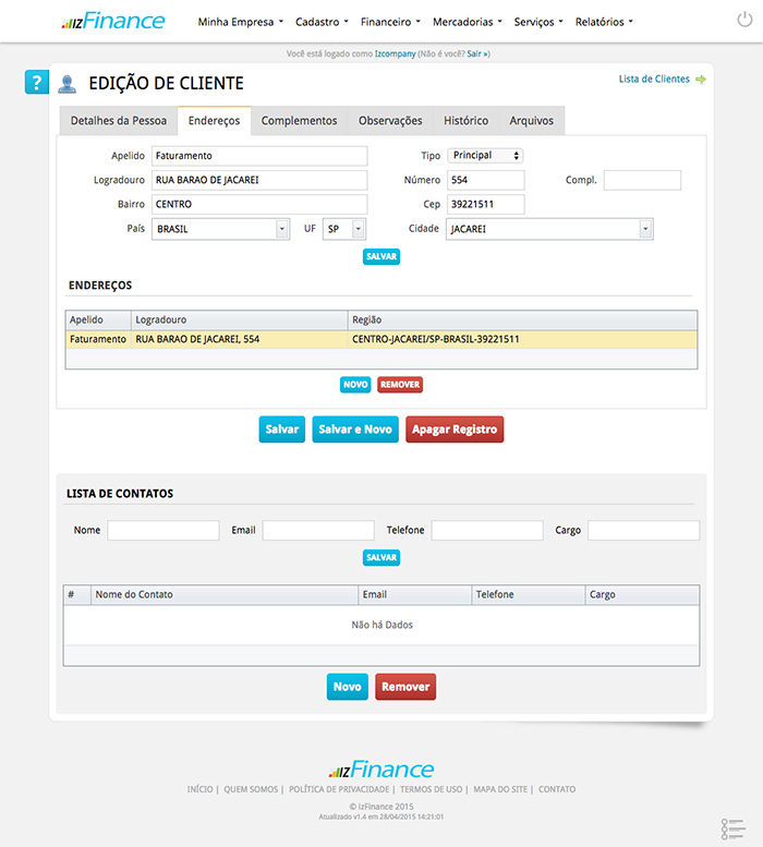 Tela de Cadastro de Clientes - Imagem 3