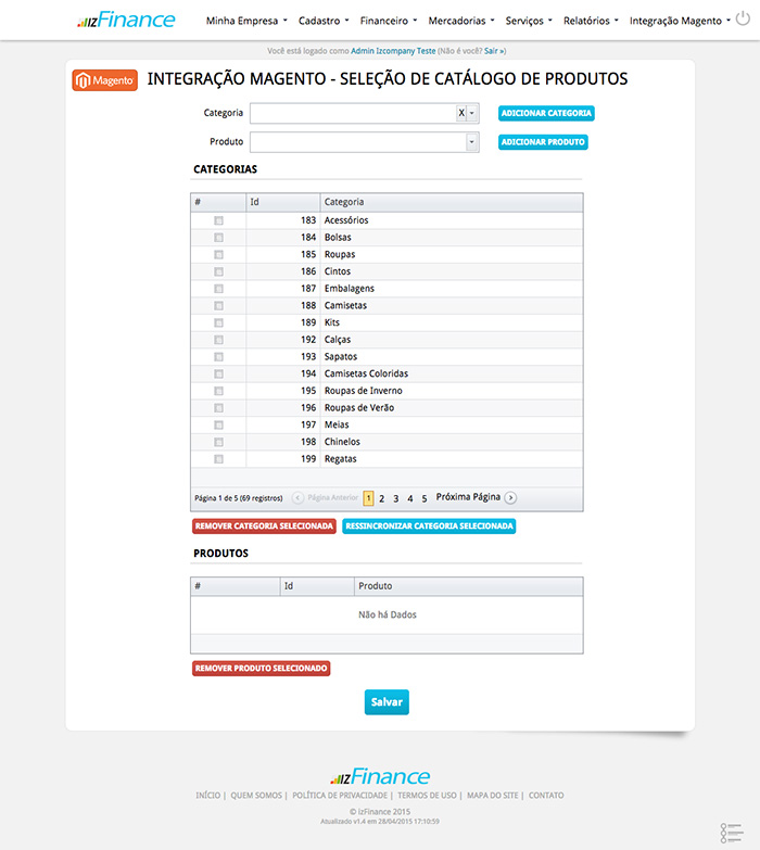Tela de Integração e-Commerce - Imagem 2