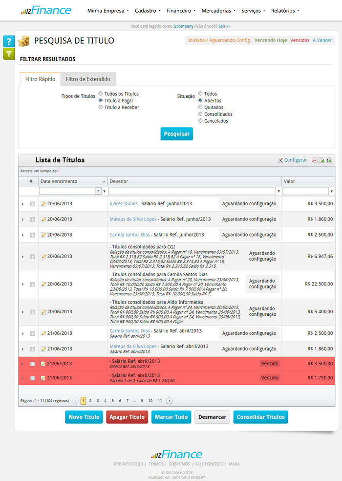 Tela de Título a Pagar - Imagem 1