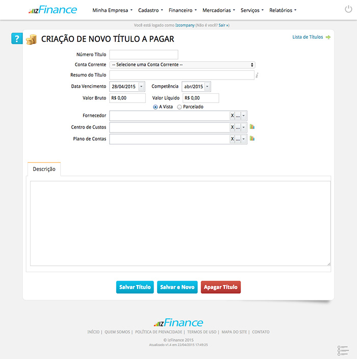 Tela de Título a Pagar - Imagem 2