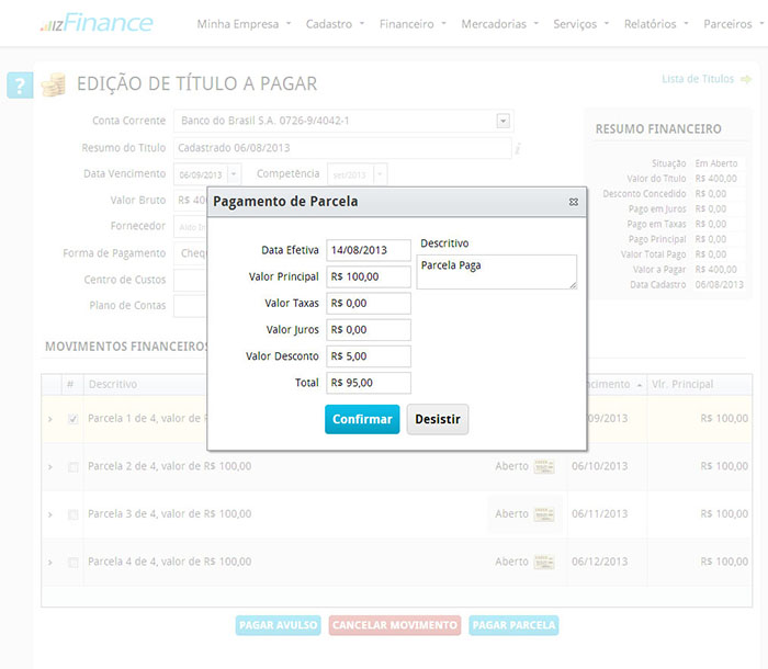 Tela de Título a Pagar - Imagem 8