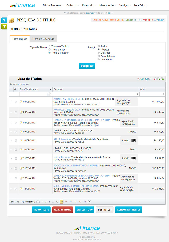 Tela de Título a Receber - Imagem 1