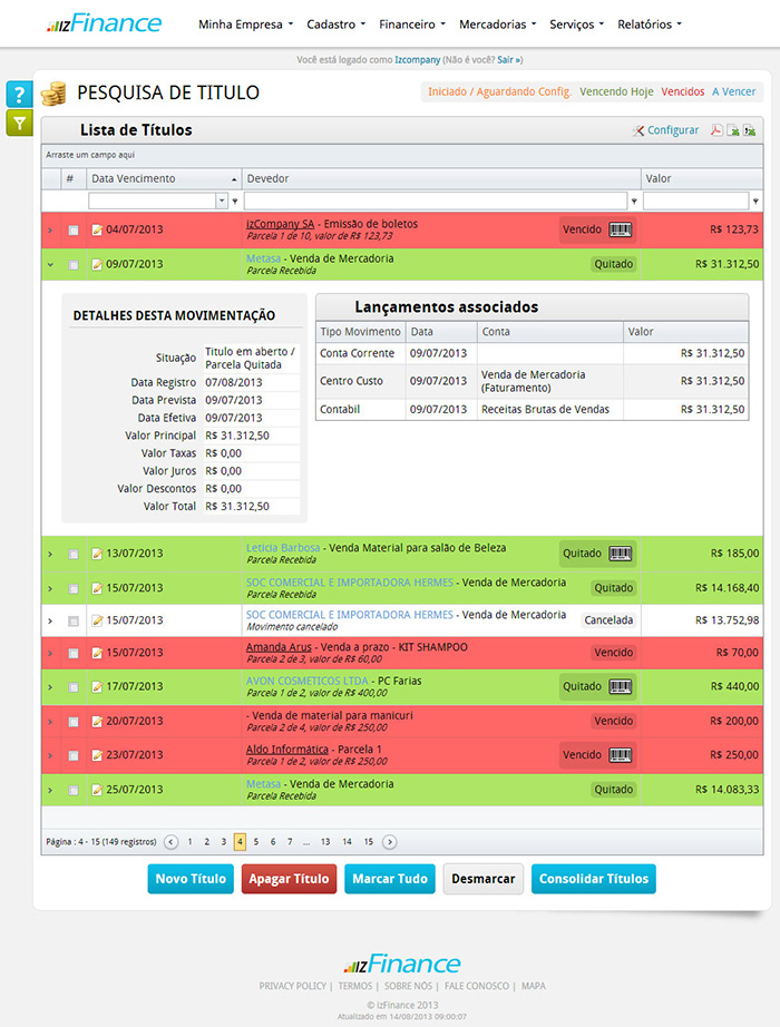 Tela de Título a Receber - Imagem 2