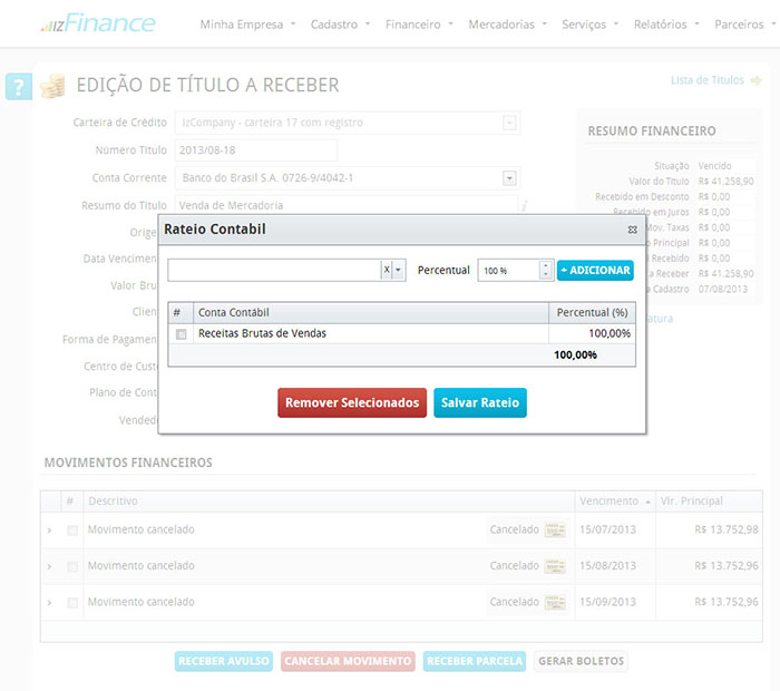 Tela de Título a Receber - Imagem 7