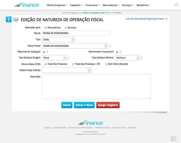 Tela de Tributação - Imagem 4